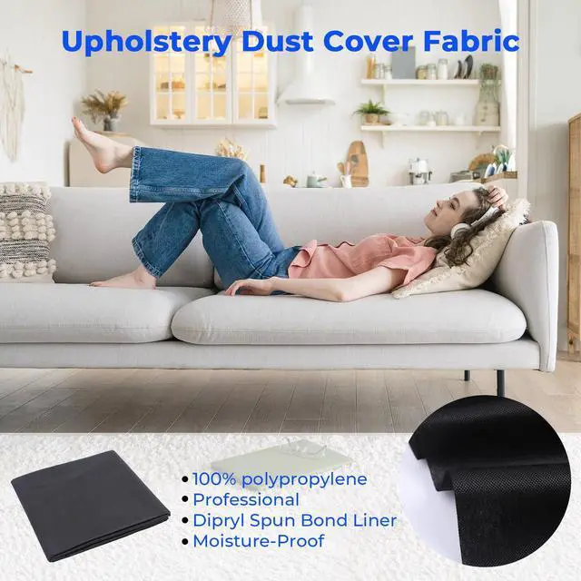 Alt view image 4 of 7 - Upholstery Cambric Dust Cover Fabric 60 Inch x 3 Yard Replacement Bottom Replacement for Underside of Mattress Box Spring or Foundation, Sofas, Chairs, Conceals Frame and Staples Inside Furniture