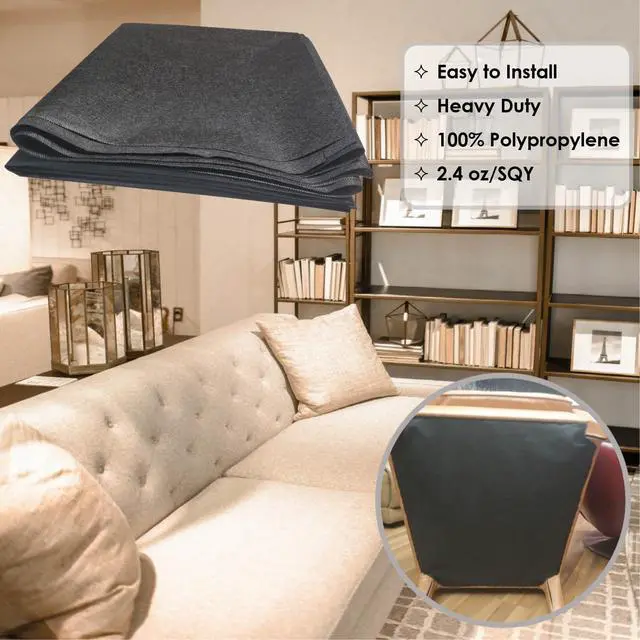 Alt view image 2 of 6 - 3 yds. X 63 ins. Upholstery Dust Cover Fabric Replacement, Non-Woven Black Cambric Fabric for Under Cloth of Couches, Recliners, Loveseats, Chairs, Sofas or Mattresses Bottom Cover