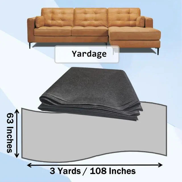 Alt view image 3 of 6 - 3 yds. X 63 ins. Upholstery Dust Cover Fabric Replacement, Non-Woven Black Cambric Fabric for Under Cloth of Couches, Recliners, Loveseats, Chairs, Sofas or Mattresses Bottom Cover