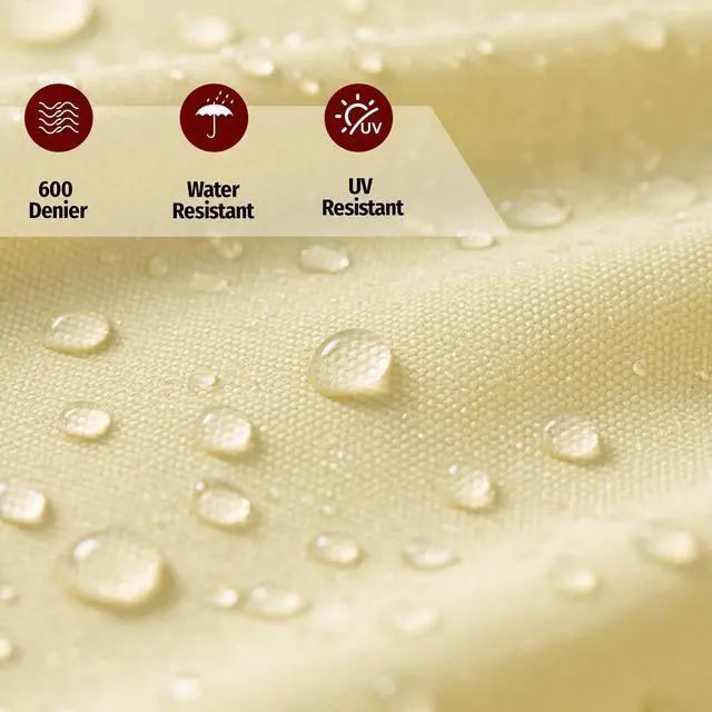 Alt view image 2 of 7 - 600D Fabric by The Yard, 58" W 600D Upholstery Polyester Material, Indoor Outdoor Water Resistant Fabric for Chair Cushion Furniture Cover Sewing DIY Cloth, 1 Yard Khaki