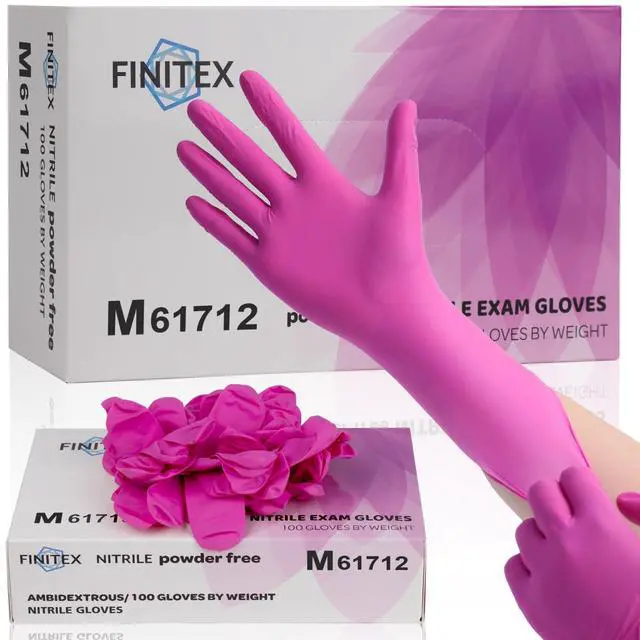Main image of Nitrile Disposable Latex-Free Gloves - 3.5mil 100PCS/Box 9inch Long Powder-Free Guantes de Nitrilo Cleaning Medical Exam Food Cooking Glove (100, Medium)
