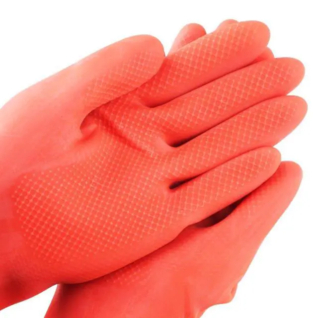 Alt view image 5 of 7 - 22.05" Long Cuff Natural Latex Cleaning Gloves, Reusable Non-Slip