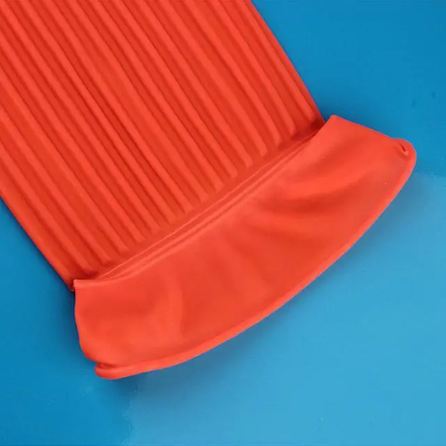 Alt view image 3 of 7 - 22.05" Long Cuff Natural Latex Cleaning Gloves, Reusable Non-Slip