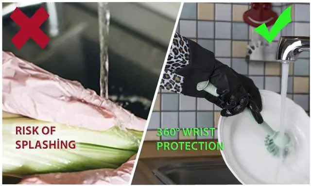 Alt view image 5 of 7 - GLOVELY HANDS Rubber Cleaning Gloves Water-Resistant Latex Dishwashing Gloves with Soft Cotton-Feel Lining, Non-Slip Grip, Long Cuff, Durable Household Kitchen Cleaning Medium (1 PAIR)