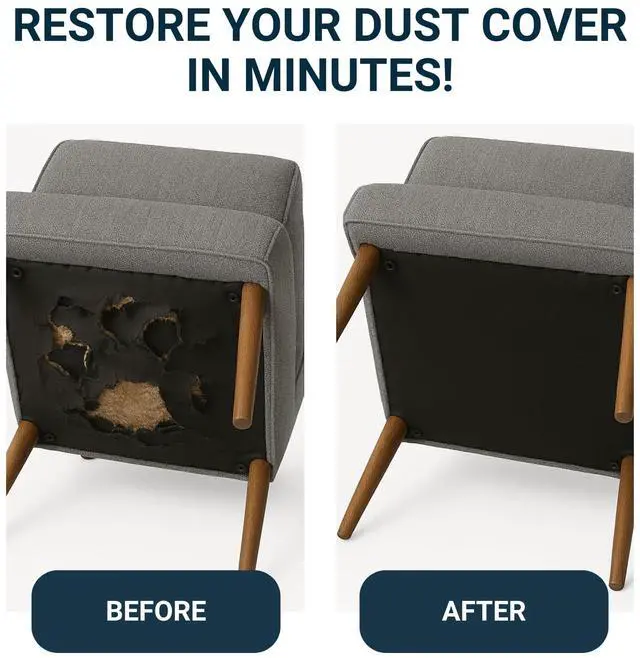 Alt view image 4 of 7 - Upholstery Fabric 60 Inch x 3 Yard, Black Fabric, Cambric Dust Cover Fabric for Sofas, Chairs, Box Spring Foundations, Tela para Tapizar Muebles, Dust Cover