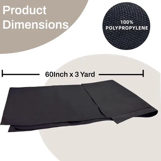 Alt view image 2 of 7 - Upholstery Cambric Dust Cover Fabric, 60 Inch x 3 Yard Fabric Replacement for Underside of Mattress Box Spring or Foundation, Bottom Cloth Nonwoven Dust Cover for Chairs