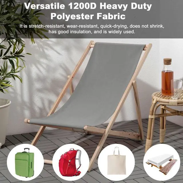 Alt view image 5 of 7 - Thickened Waterproof Canvas Fabric by The Yard 1200D 58" W Outdoor Upholstery Material Heavy Duty Fabric Water Resistant Sewing Material for Chair Patio Cushion Purse 1 Yard Silver Grey