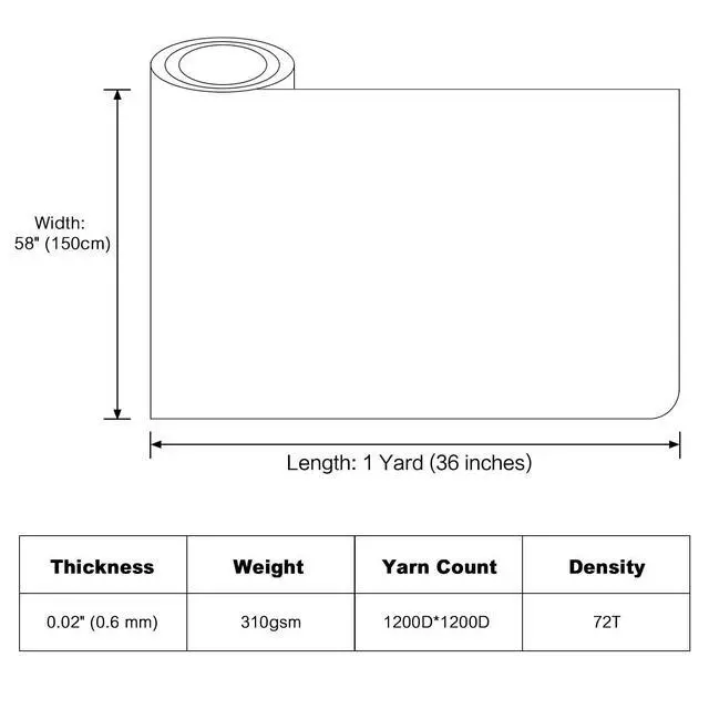 Alt view image 6 of 7 - Thickened Waterproof Canvas Fabric by The Yard 1200D 58" W Outdoor Upholstery Material Heavy Duty Fabric Water Resistant Sewing Material for Chair Patio Cushion Purse 1 Yard Silver Grey