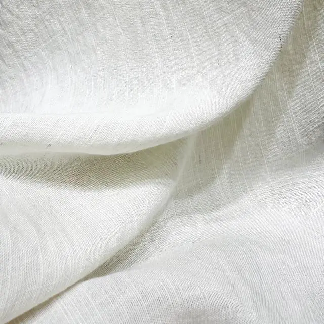 Main image of 57" Soft Viscose Nylon Linen Fabric by The Yard - Natural Slub Fabric for Clothing, 155 GSM - Ideas for Spring Summer Fashion, Home Decor&Craft Sewing Fabric (1# Cream White, 1 Yard)