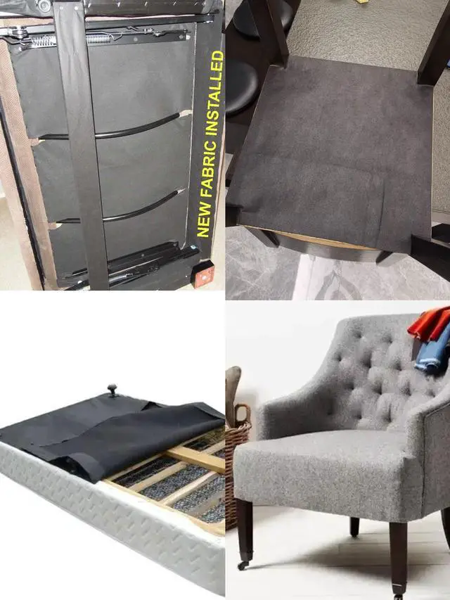 Alt view image 5 of 6 - Upholstery Black Cambric Dust Cover Fabric Replacement 62" x 118"(Fire Retardant Dust Cover Fabric 3yds)
