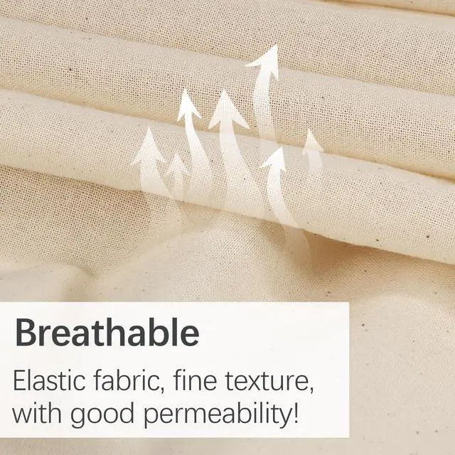 Alt view image 4 of 7 - 5 Yards 100% Cotton Unbleached Muslin Fabric, 63 Inch X 5 Yards by The Yard, Medium & Light Weight Draping Fabrics Suitable for Sewing, Embroidery, Garments, Apparel Cloth and Crafts Material-Natural