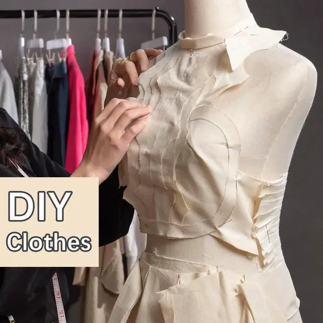 Alt view image 7 of 7 - 5 Yards 100% Cotton Unbleached Muslin Fabric, 63 Inch X 5 Yards by The Yard, Medium & Light Weight Draping Fabrics Suitable for Sewing, Embroidery, Garments, Apparel Cloth and Crafts Material-Natural