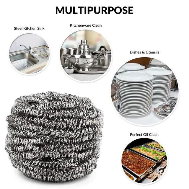 Alt view image 2 of 7 - Pack Stainless Steel Scourers by Scrub It