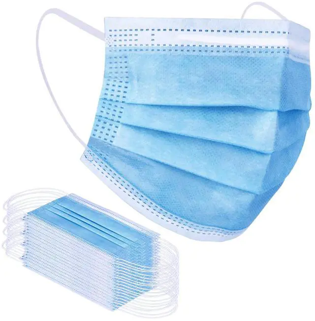 Main image of Blue Disposable Face Mask 100 Pcs Blue Face Masks 3 Ply Protection Masks