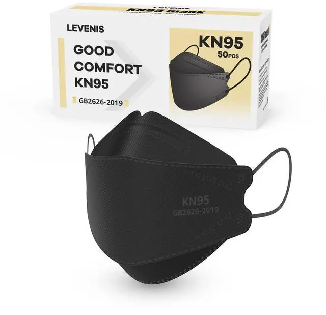 Main image of KN95 Face Masks 50 Pack, Breathable Comfortable and Disposable KN95 Mask, Black