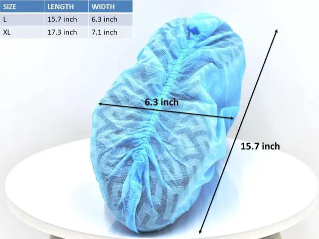 Alt view image 5 of 7 - Disposable Shoe Covers, Slip-Resistant Booties, Heavy-Duty, Waterproof, Elastic Band, Non-Slip Silicone Sole, Reusable, Protects Floors, Blue, 11 Us Men & 13 Us Women, X-L 100 Pieces