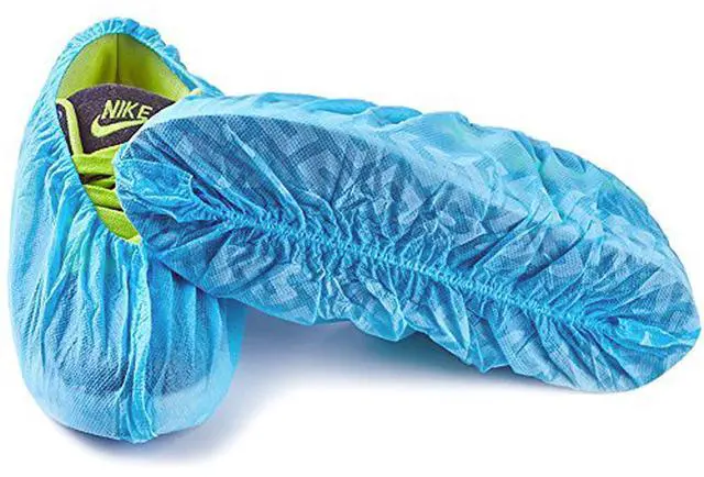 Alt view image 6 of 7 - Disposable Shoe Covers, Slip-Resistant Booties, Heavy-Duty, Waterproof, Elastic Band, Non-Slip Silicone Sole, Reusable, Protects Floors, Blue, 11 Us Men & 13 Us Women, X-L 100 Pieces