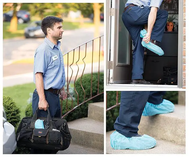 Alt view image 7 of 7 - Disposable Shoe Covers, Slip-Resistant Booties, Heavy-Duty, Waterproof, Elastic Band, Non-Slip Silicone Sole, Reusable, Protects Floors, Blue, 11 Us Men & 13 Us Women, X-L 100 Pieces