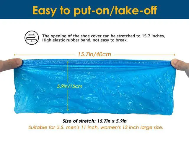 Alt view image 6 of 7 - Shoe Covers Disposable - 200 Pack (100 pairs) Premium Shoe & Boot Covers Non-slip Shoe Booties for Guest Repairman, Fits Up to US Men's 11 & US Women's 13