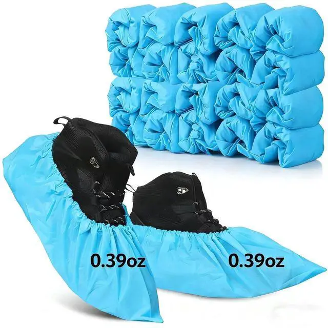 Main image of Waterproof Disposable Shoe Covers 100 Pack CPE Non Slip for Rain Mud Snow