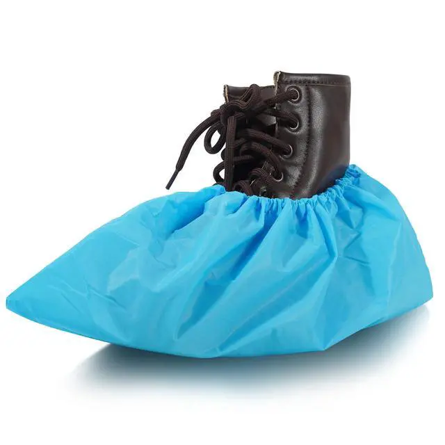 Alt view image 3 of 7 - Waterproof Disposable Shoe Covers 100 Pack CPE Non Slip for Rain Mud Snow