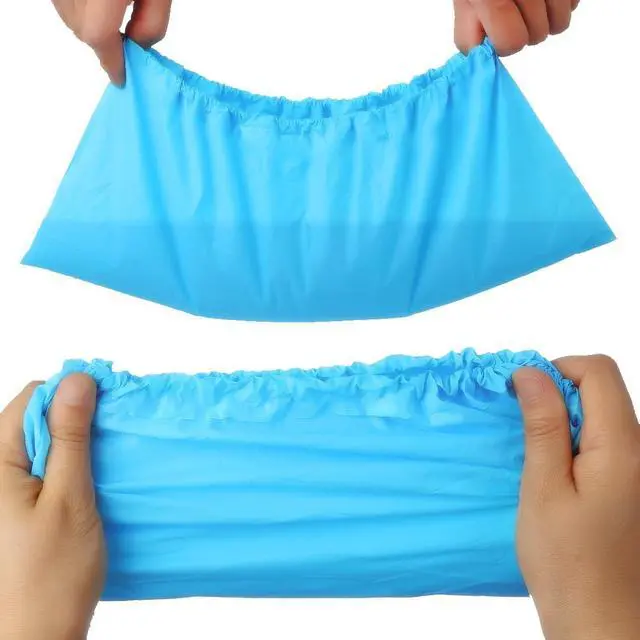 Alt view image 2 of 7 - Waterproof Disposable Shoe Covers 100 Pack CPE Non Slip for Rain Mud Snow