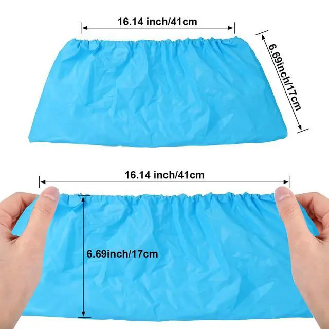 Alt view image 6 of 7 - Waterproof Disposable Shoe Covers 100 Pack CPE Non Slip for Rain Mud Snow