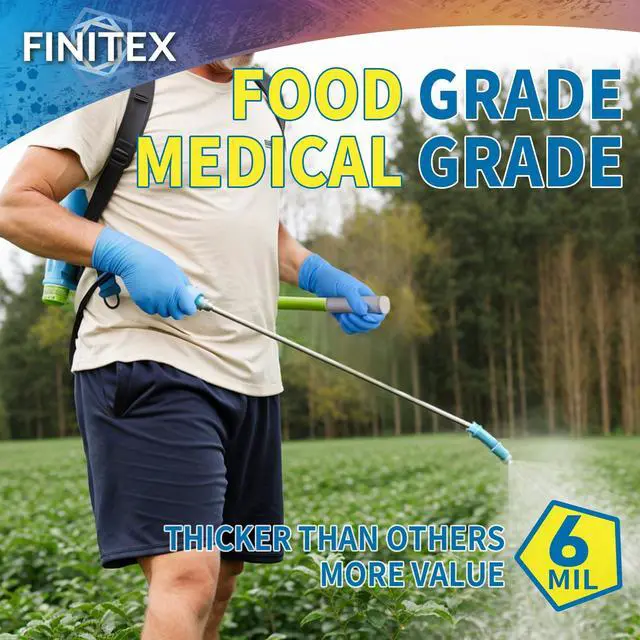 Alt view image 2 of 5 - Disposable Blue Nitrile 6mil Latex-Free 100PCS Cooking Food Safe Gloves