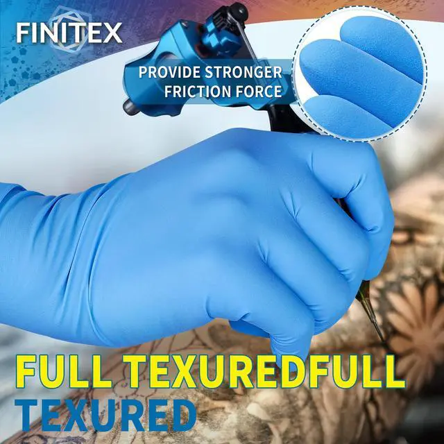 Alt view image 4 of 5 - Disposable Blue Nitrile 6mil Latex-Free 100PCS Cooking Food Safe Gloves