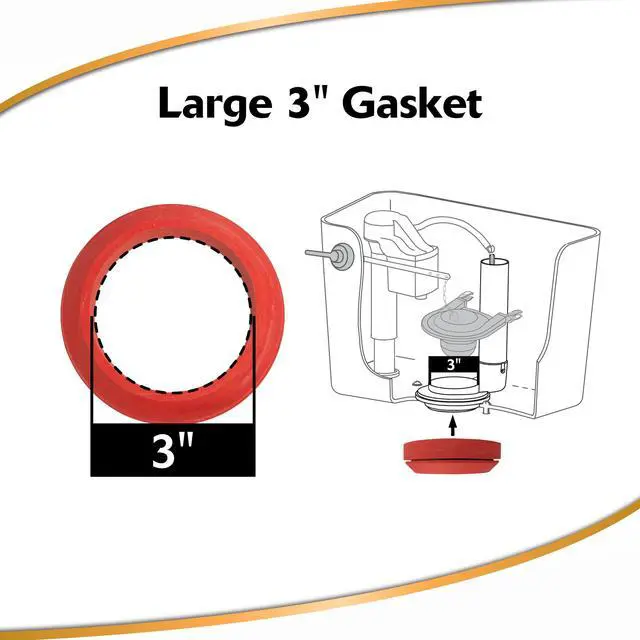 Alt view image 2 of 4 - 480BP Universal Toilet Tank To Bowl Gasket - Fits Most 3-Inch, 2-Piece Toilet Tanks - Made in USA , Red