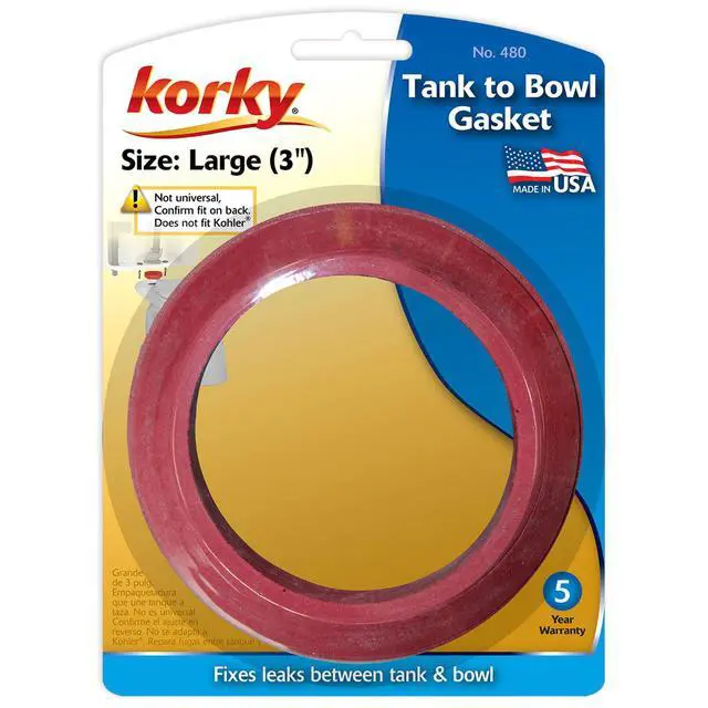 Alt view image 3 of 4 - 480BP Universal Toilet Tank To Bowl Gasket - Fits Most 3-Inch, 2-Piece Toilet Tanks - Made in USA , Red