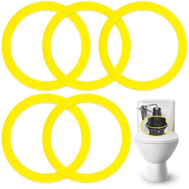 Main image of Flush Valve Seal - Durable Rubber & Toilet Gasket Kit - Quick 3-Minute Install & Gasket Replacement - Compatible with Kohler Toilet Tank GP1059291 & Flush Seal Ring - Pack of 5, Yellow