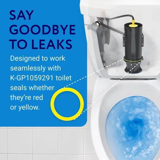 Alt view image 2 of 6 - Flush Valve Seal - Durable Rubber & Toilet Gasket Kit - Quick 3-Minute Install & Gasket Replacement - Compatible with Kohler Toilet Tank GP1059291 & Flush Seal Ring - Pack of 5, Yellow
