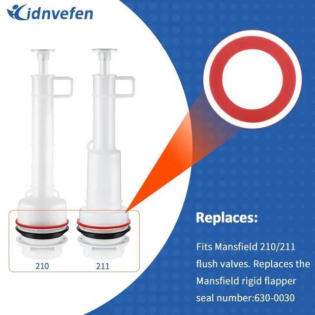 Alt view image 2 of 6 - Flush Valve Seal for Mansfield 210/211 Flush Valve, Upgraded Silicone Material Mansfield Toilet Replacement Parts 160, Toilet Gasket Equivalent to 630-0030, 3Pcs