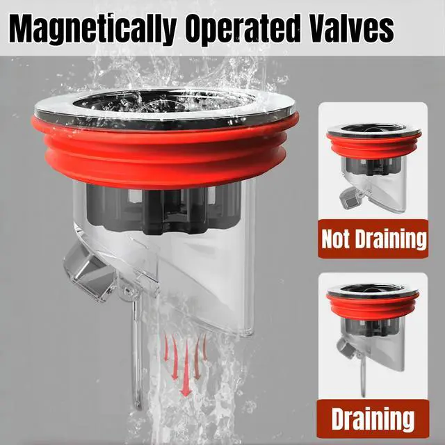 Alt view image 2 of 6 - Odor Proof Floor Drain, Shower Drain Plus, Anti-Odor, Prevent Backflow, Prevent Odor Dispersion in Bathrooms, and Kitchens (Fit 1.5''-2.0'' Caliber) (1)