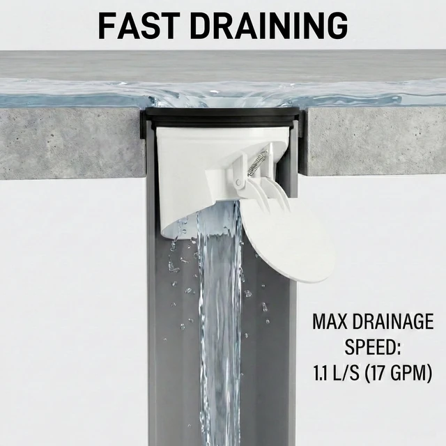 Alt view image 4 of 6 - Drain Seal for 3-Inch Floor Drains, Sewer Odor and Backflow Blocker | Anti-Clog 90-Degree Valve, 304 Stainless Steel Spring, Tool-Free Setup, Snug Rubber Gasket