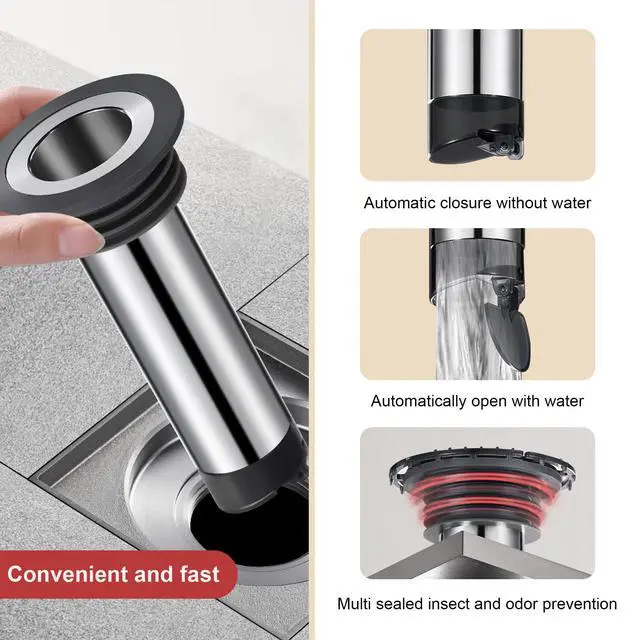 Alt view image 4 of 6 - Stainless Steel Extended Anti Odor Floor Drain,Prevent Odor Dispersion in Bathrooms,for Fixing a misaligned Leak in a Shower Drain Pipe.