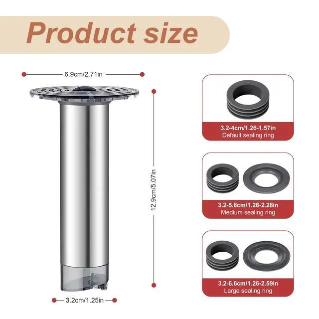 Alt view image 5 of 6 - Stainless Steel Extended Anti Odor Floor Drain,Prevent Odor Dispersion in Bathrooms,for Fixing a misaligned Leak in a Shower Drain Pipe.
