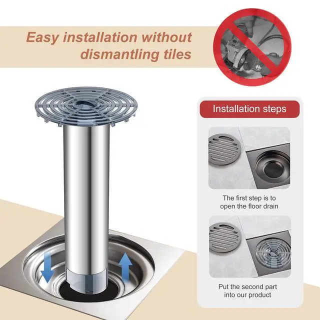 Alt view image 6 of 6 - Stainless Steel Extended Anti Odor Floor Drain,Prevent Odor Dispersion in Bathrooms,for Fixing a misaligned Leak in a Shower Drain Pipe.