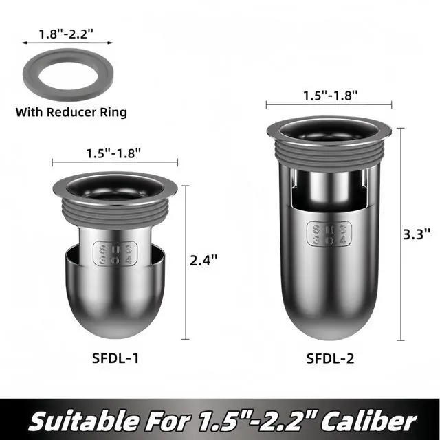 Alt view image 5 of 6 - Shower Floor Drain Plug, Water Sealing, Mini Bottle Trap Design, 304 Stainless Steel Material, Anti- Odor Plugs for Bathroom (1, Depth 2.4'')