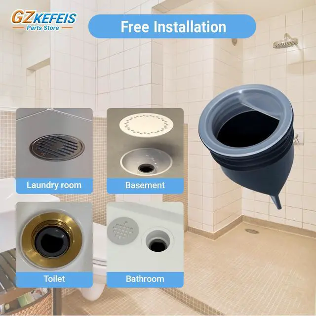 Alt view image 5 of 5 - 43745 Shower and Floor Drain Seal 2 Inches Compatible with Oatey D-Type General Purpose Floor Drain Easy Installation Anti-Clogging Backflow Preventer with Rubber TPE Material (1PC)