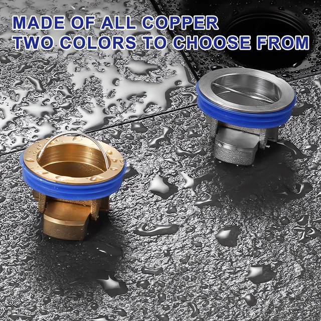Alt view image 5 of 6 - 2 Pieces Shower Floor Drain Backflow Preventer Magnetic Levitation One Way Drain Valve Floor Drain Insert Drain Plug Brass Fast Drainage ShowerSuitable for Caliber 1.25"-1.65"(Silver)