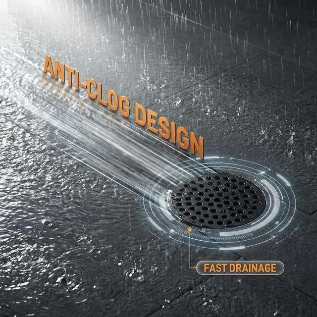 Alt view image 3 of 7 - 5.5 Inches Cast Iron Drain Cover, Heavy Duty Rust Proof Floor Drain Grate