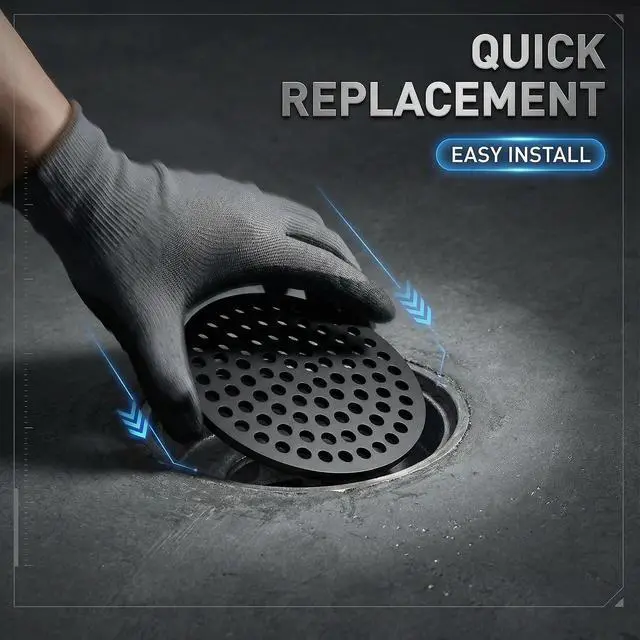 Alt view image 5 of 7 - 5.5 Inches Cast Iron Drain Cover, Heavy Duty Rust Proof Floor Drain Grate