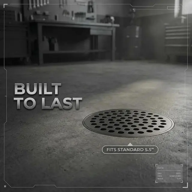 Alt view image 6 of 7 - 5.5 Inches Cast Iron Drain Cover, Heavy Duty Rust Proof Floor Drain Grate