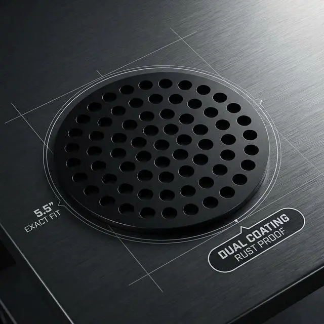Alt view image 7 of 7 - 5.5 Inches Cast Iron Drain Cover, Heavy Duty Rust Proof Floor Drain Grate