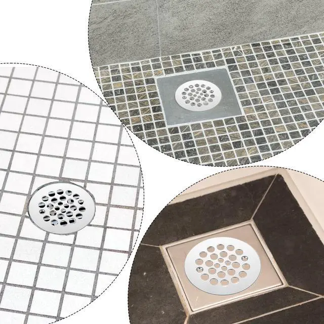 Alt view image 7 of 7 - 4-1/4 OD Shower Drain Cover Replacement Round Screw-in Floor Drain Screen Strainer with Screws