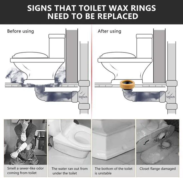 Alt view image 2 of 7 - Extra Thick Toilet Wax Ring Kit Include Closet Bolts, Bolt Caps, Thick Flange and Retainer Washers, Fits 3 Inch and 4 Inch Waste Lines for Toilet Gas Odor and Watertight Sealing