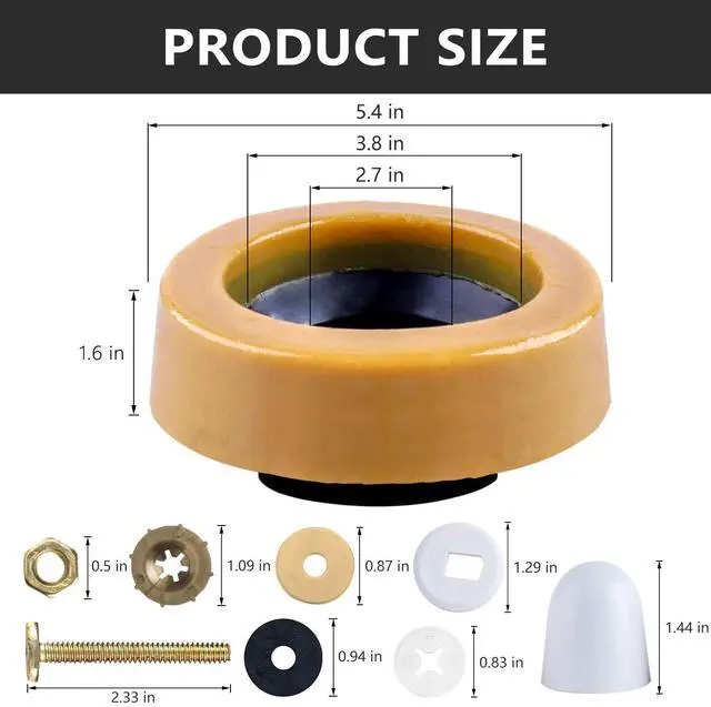 Alt view image 4 of 7 - Extra Thick Toilet Wax Ring Kit Include Closet Bolts, Bolt Caps, Thick Flange and Retainer Washers, Fits 3 Inch and 4 Inch Waste Lines for Toilet Gas Odor and Watertight Sealing