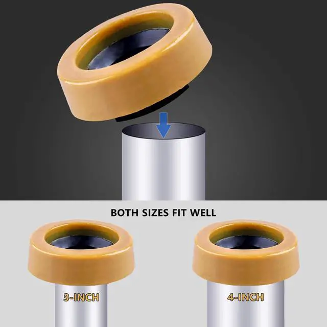 Alt view image 6 of 7 - Extra Thick Toilet Wax Ring Kit Include Closet Bolts, Bolt Caps, Thick Flange and Retainer Washers, Fits 3 Inch and 4 Inch Waste Lines for Toilet Gas Odor and Watertight Sealing